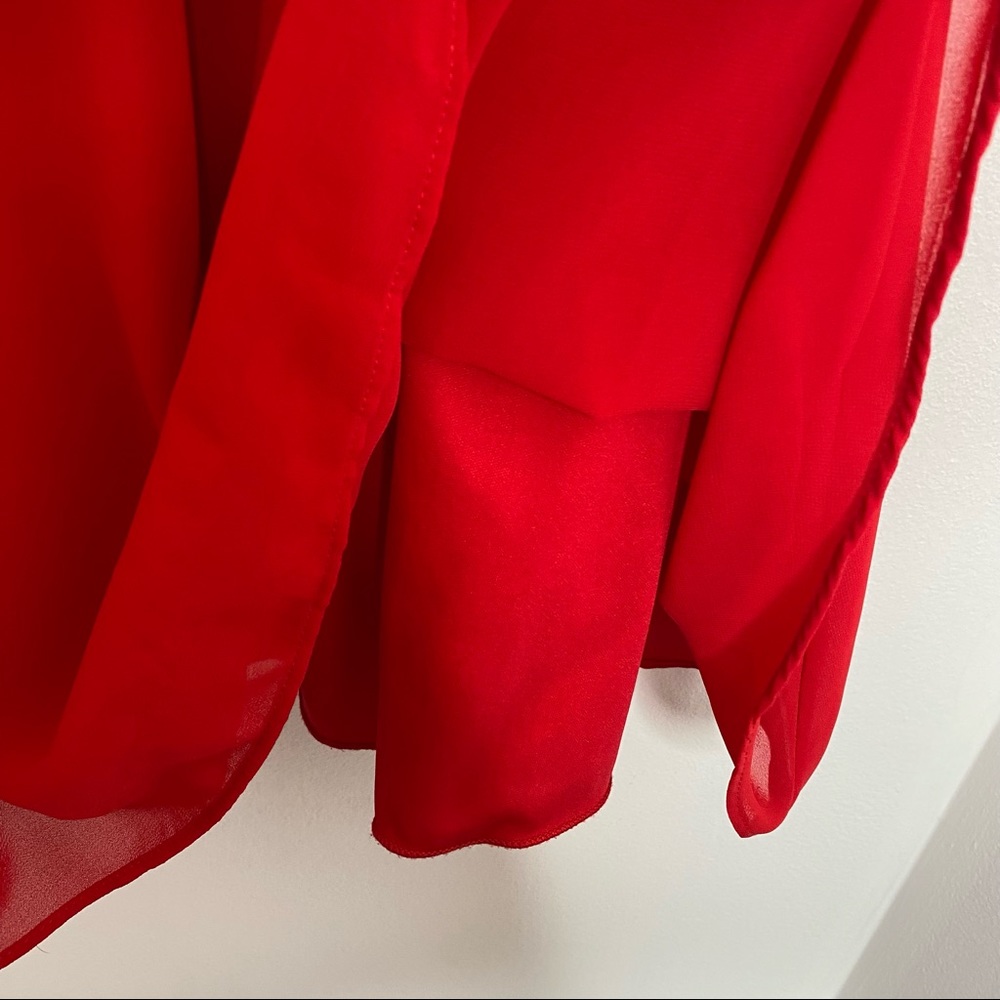 By & By Red High Halter Neck Mini Dress Women's Size XL - Picture 5 of 9